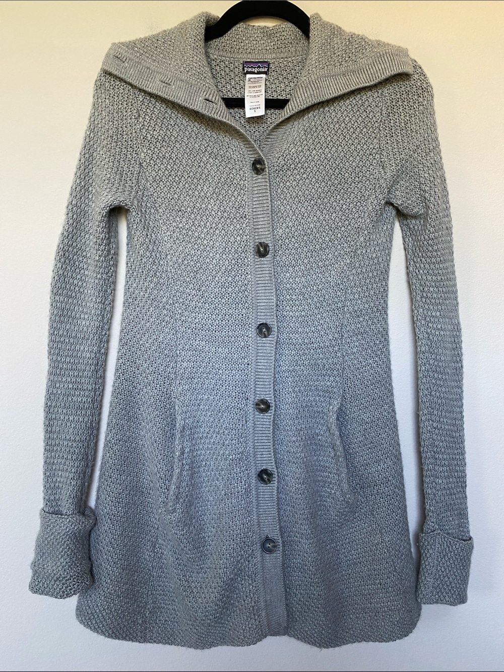 Patagonia Long Buttoned Sweater Cardigan Duster 100% Merino Wool